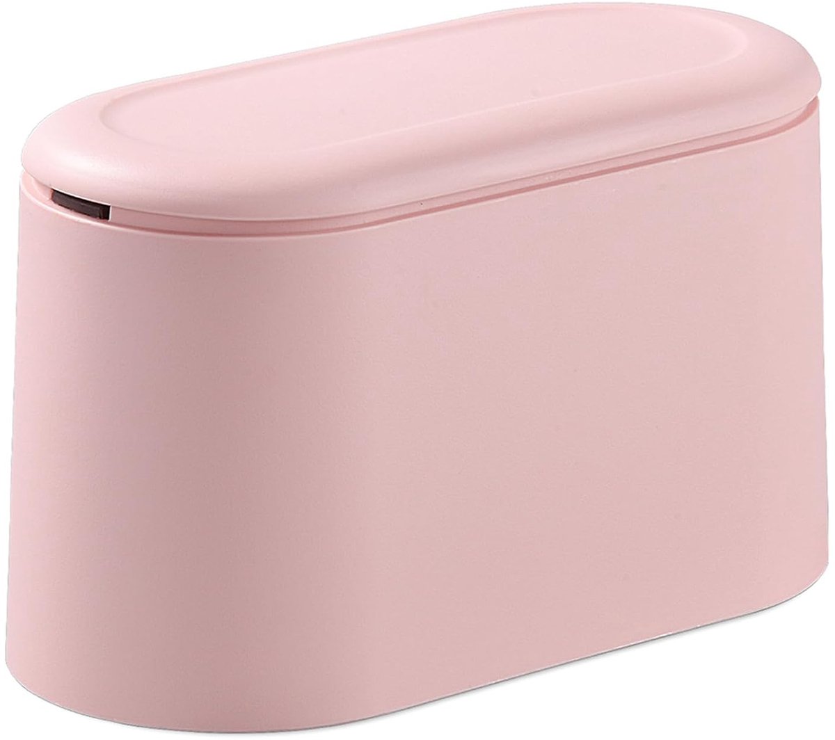 Bureau-prullenbak - Tafelafvalbakje - Mini-prullenbak met Deksel - Prullenbak Klein - Prullenmand - Compacte Afvalorganizer - voor Slaapkamer Kantoor en Woonkamer - 23*11*13cm - roze