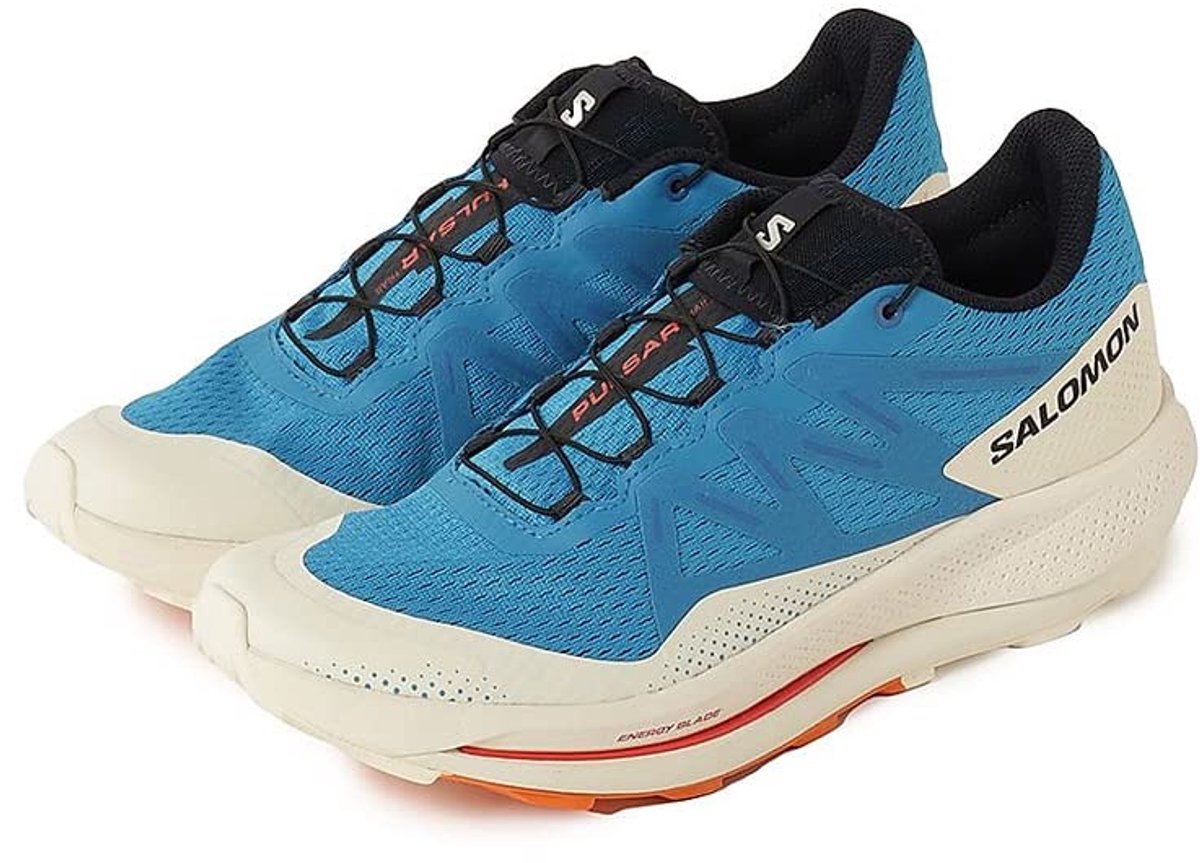 Salomon Pulsar Trail - Hardloopschoen - Heren - Indigo Bunting / Vanilla Ice / Vibrant Orange - 42 2/3
