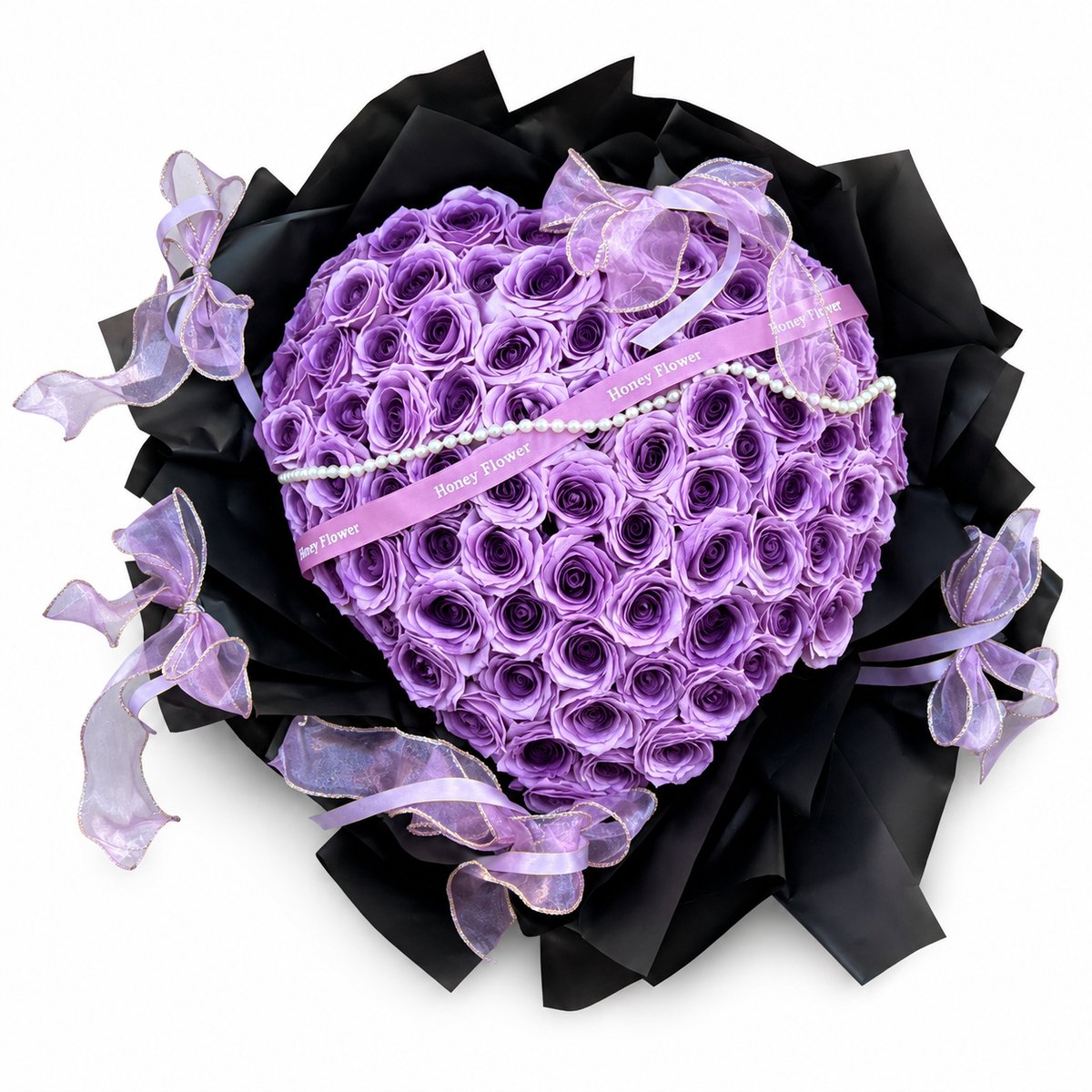 LA Roselle Amsterdam - 99 Rozen Boeket – Luxe Paarse Kunstbloemen – Romantisch Cadeau