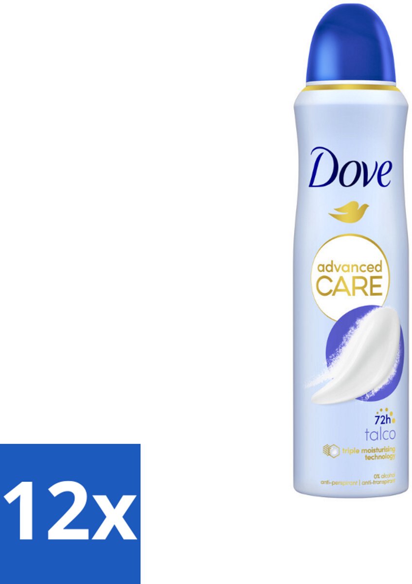 12 x Dove – Deodorant Spray – Talco – 150 ml - Anti-transpirant - Deodorant Spray - Zweetbestendig - Geur Van Talco - Huidbescherming