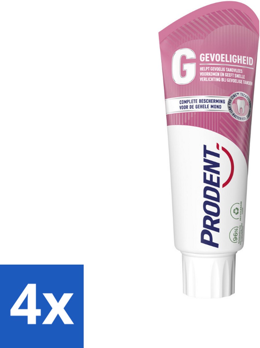 4 x Prodent – Tandpasta – Gevoeligheid – Pro-Zinc Technologie – 75 ml - Gevoelige Tanden - Gevoelig Tandvlees - Pro-Zinc - Antibacteriële Werking - Mondverzorging