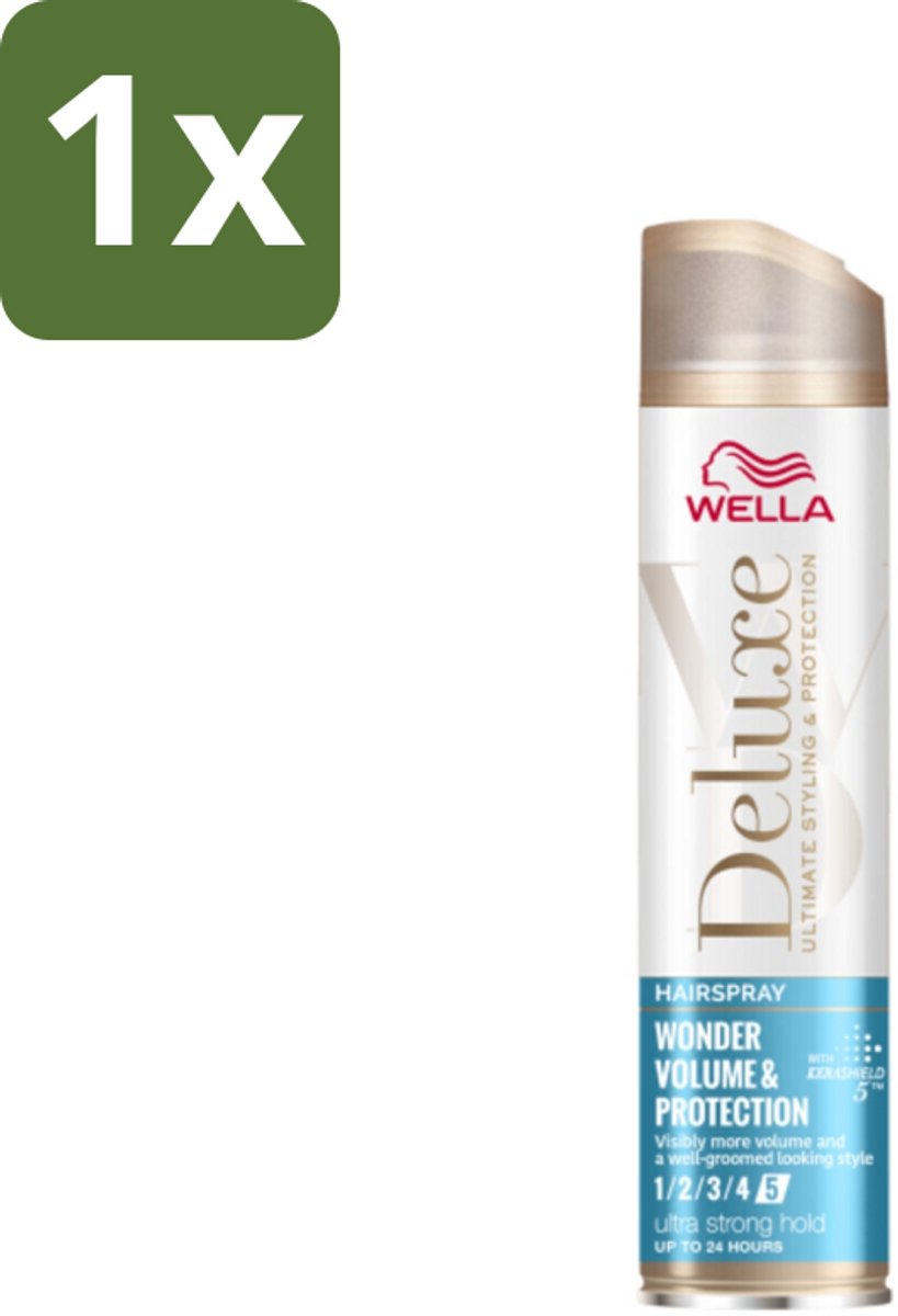 1 x Wella – Deluxe Volume & Protection – Haarspray – 250 ml - Haarspray - Volume - Bescherming - Keratinebescherming - Anti-pluis