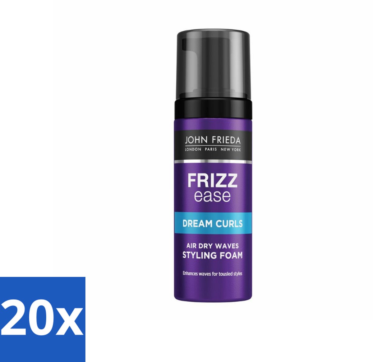 20 x John Frieda – Haarmousse – Frizz Ease Air Dry Waves Foam Styler – Natuurlijk golvend effect – 150 ml - Koffie - Koffiezetapparaat - Koffiezetapparaat