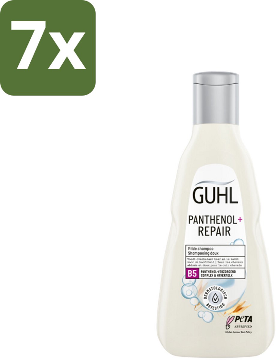 7 x Guhl – Shampoo – Panthenol+ Repair – 250 ml - Panthenol Shampoo - Herstellende Shampoo - Hydraterende Shampoo - Shampoo Voor Droog Haar - Shampoo Voor Beschadigd Haar