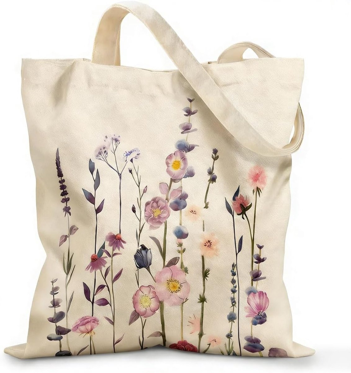 Stoftas met Gänseblümchen print, katoenen draagtas, inkooptas van canvas, ideaal voor dagelijks gebruik en milieuvriendelijk shoppen