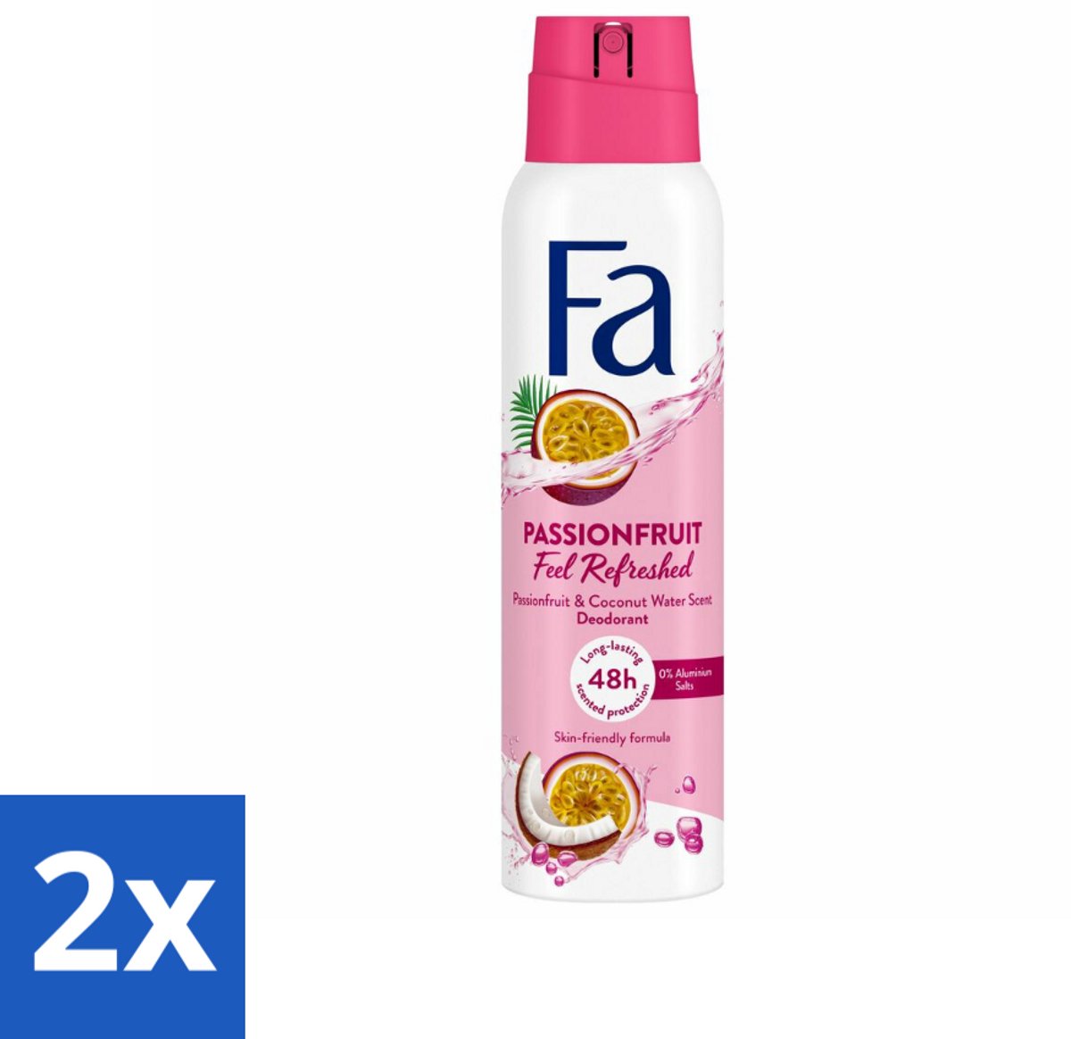 2 x Fa – Deodorant Spray – Passion Fruit – 150 ml - Deodorant Spray - Passievrucht - Zweetbestendig - Fris - Geur