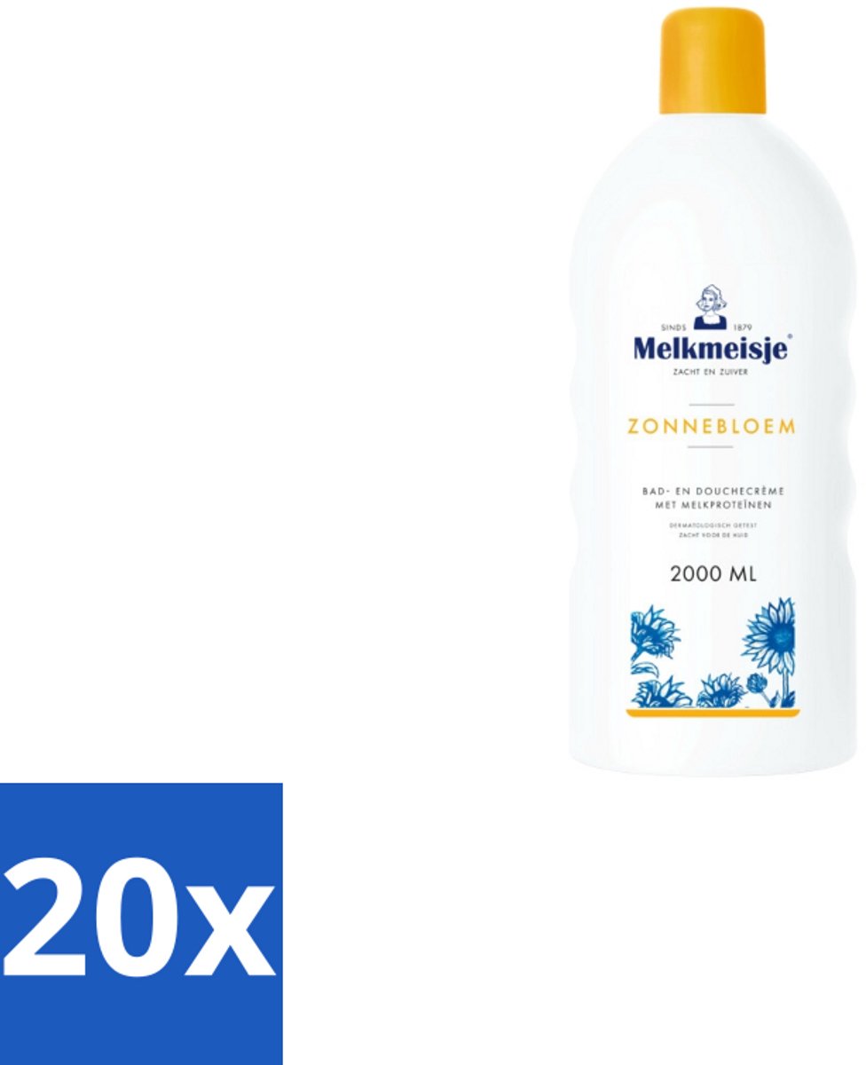 20 x Melkmeisje – Bad & Douchecrème – Zonnebloem – 2000 ml - Koffiezetapparaat