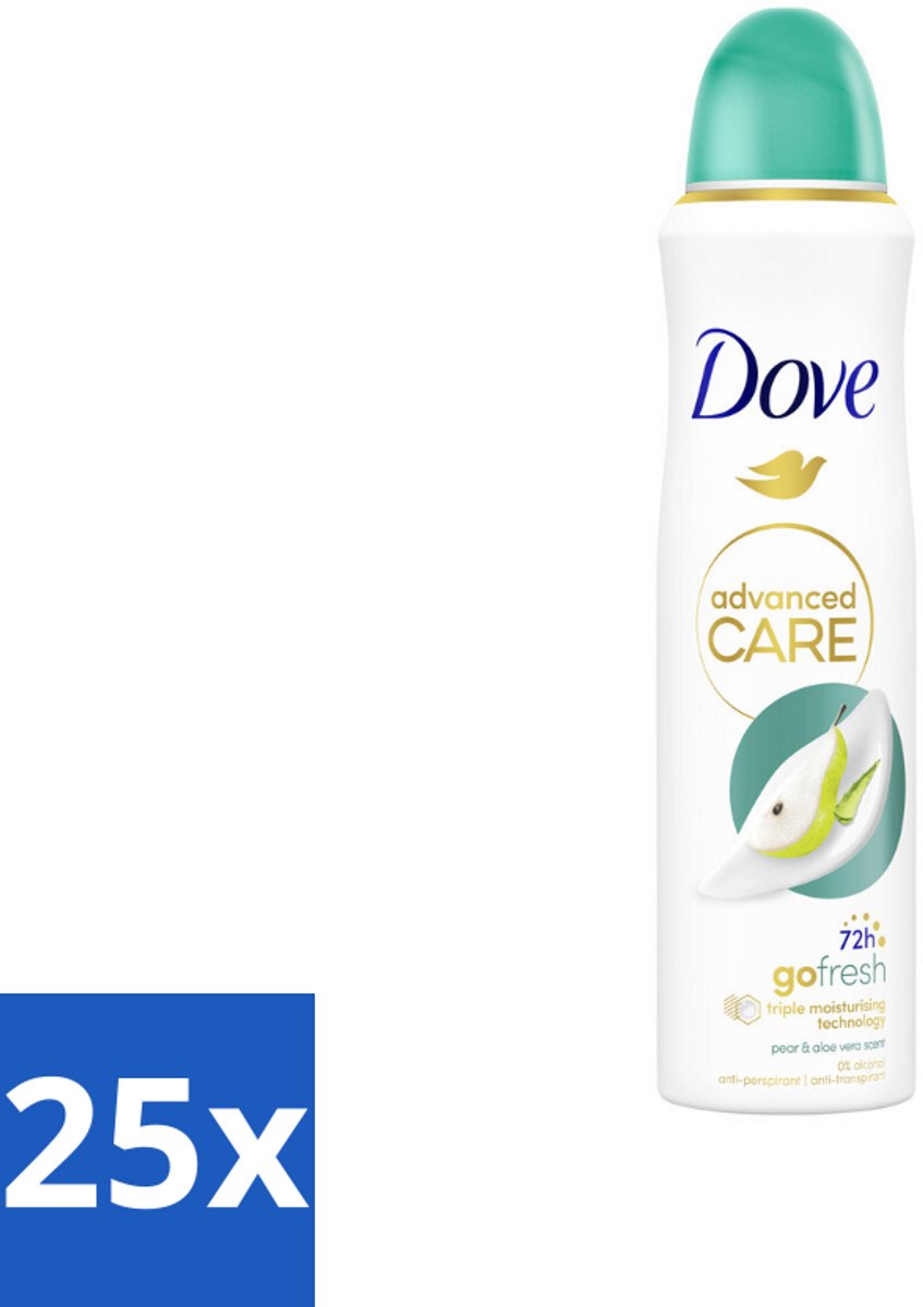 25 x Dove – Deodorant Spray – Peer & Aloe Vera – 150 ml - Anti-transpirant Spray - Deodorant Spray - Peer En Aloë Vera - Zweetvermindering - Huidverzorging