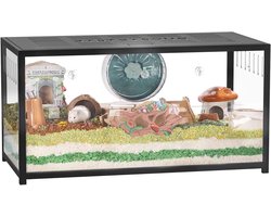 Kleine dieren kooi - Habitrail huis - Veilig verblijf - Stapelbaar ontwerp - 100 x 50 x 525 cm - Zwart