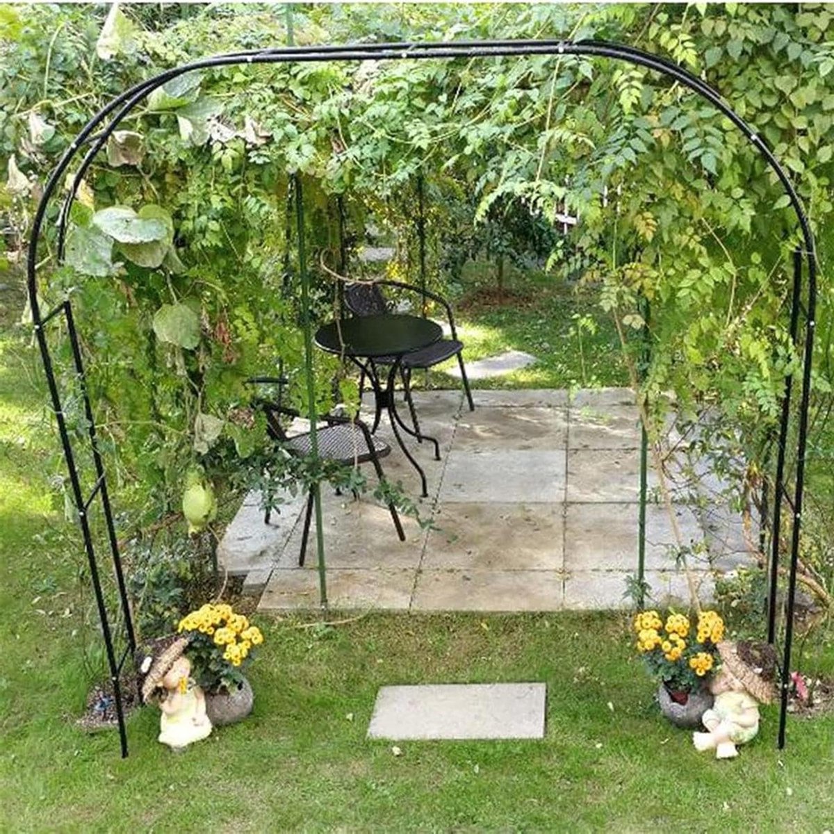 Metalen Tuinboog - Decoratieve boog - Planten ondersteunen - Roestbestendige coating - B140 x H230 cm - Wit