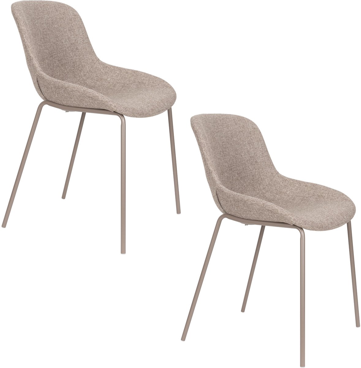Housecraft Living Pleun Eetkamerstoelen Taupe - Set van 2