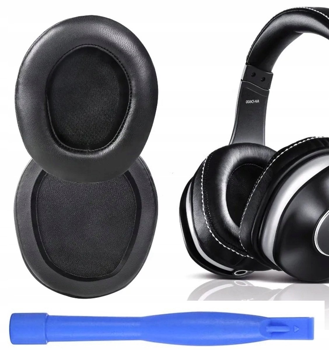 Vervangende Oorkussens voor Denon AH-D600 D7100 - Zwart Schapenvacht