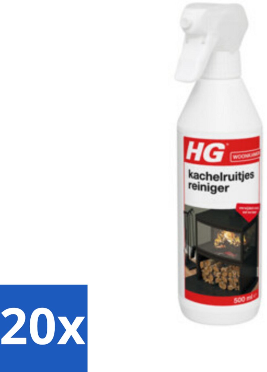 20 x HG Kachelruitjes Reiniger 500 ml - Kachelruiten Reinigen - Roet Verwijderen - Haardvenster Reinigen - Baksteen Reinigen - Kachel Reinigen