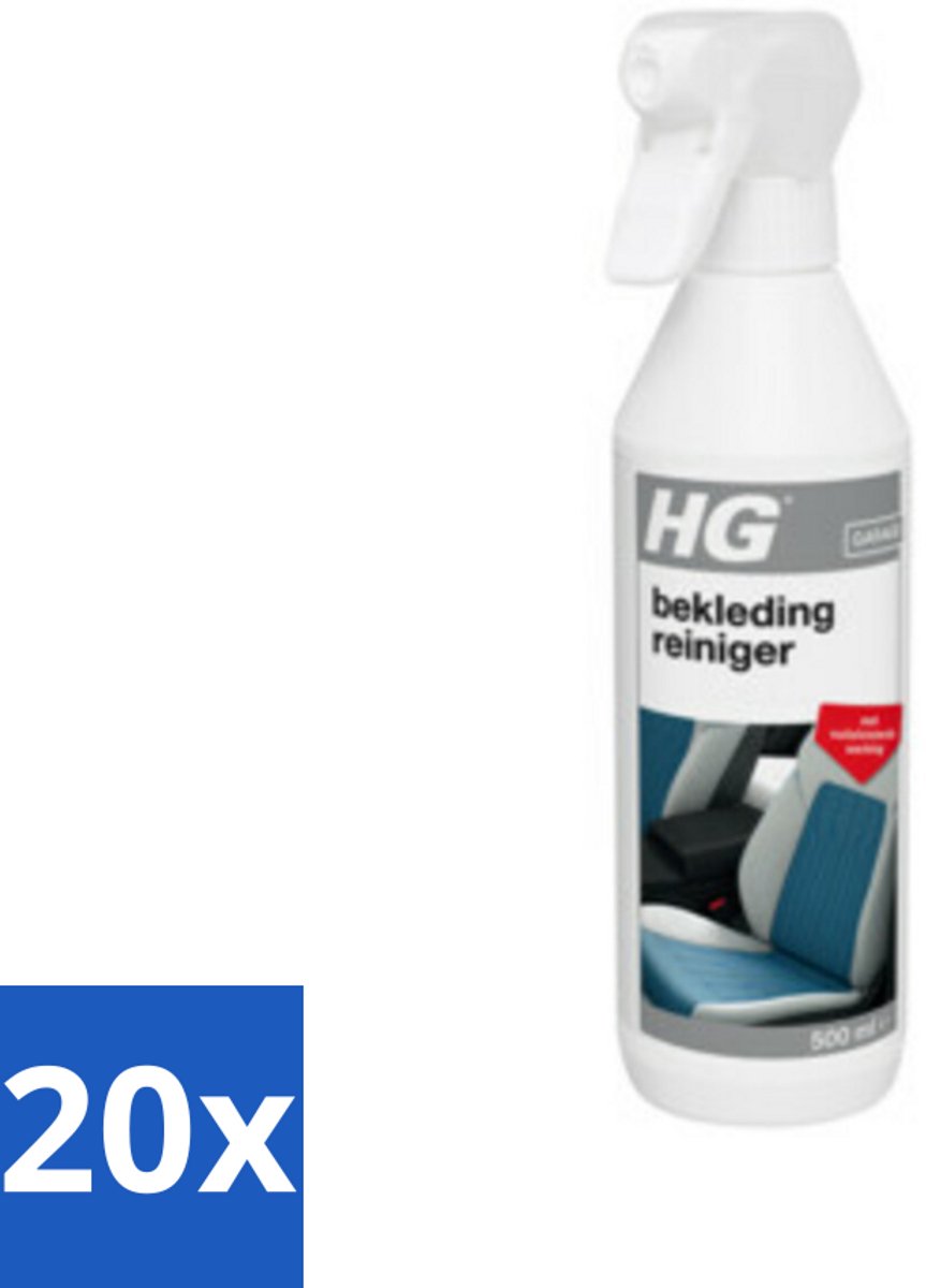 20 x HG Bekledingreiniger 500 ml - Bekleding Reinigen - Vlekken Verwijderen - Vuilafstotend - Auto Bekleding Reinigen - Caravan Bekleding Reinigen