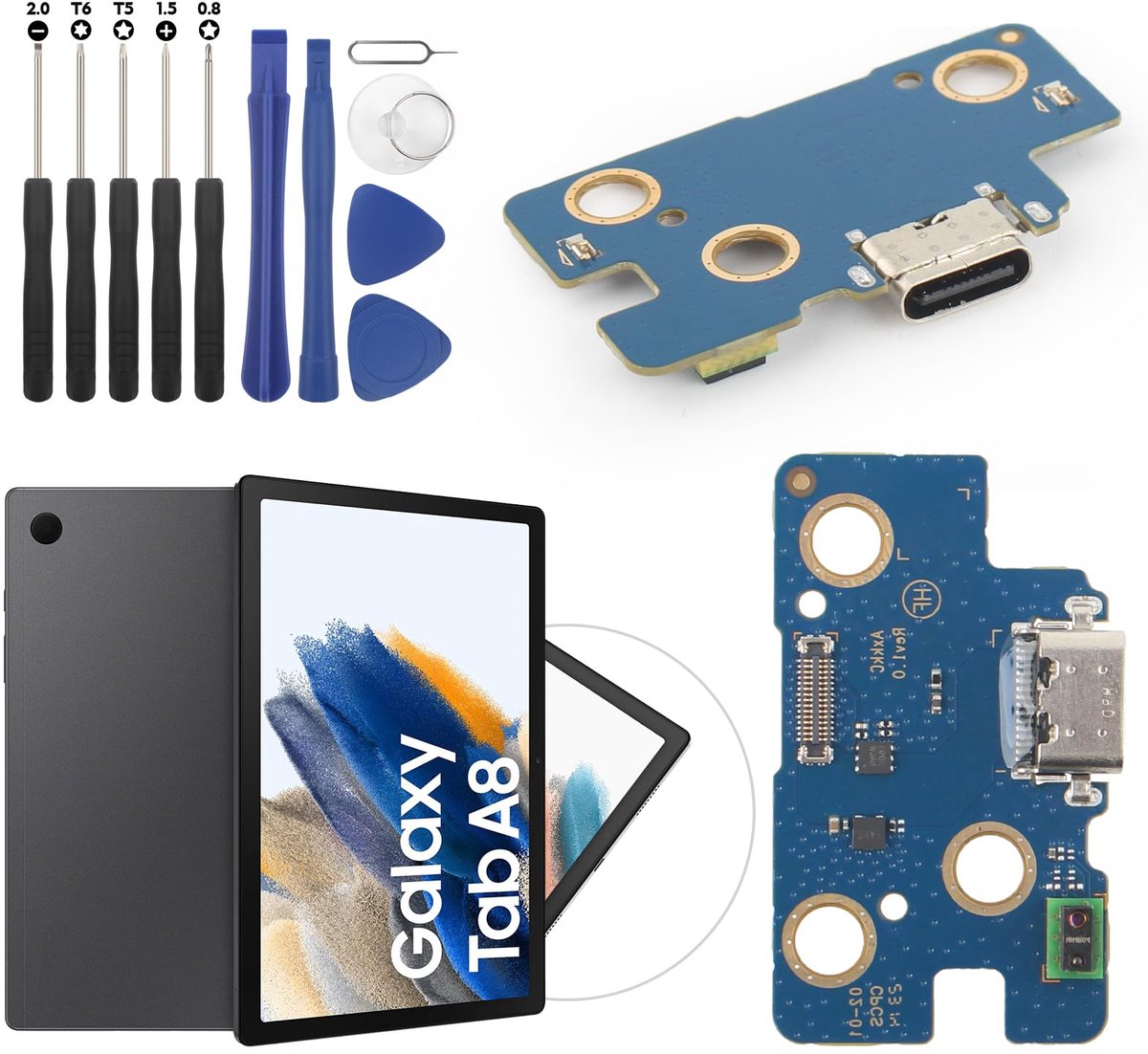 RongZy Oplaadaansluiting compatibel met Samsung Galaxy Tab A8 10.5 SM-X200 USB dock connector voor Samsung Galaxy Tab - ShopVlot