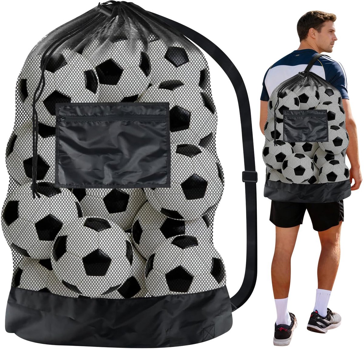 Elzusha - Extra Grote Sport Mesh Tas met Trekkoord