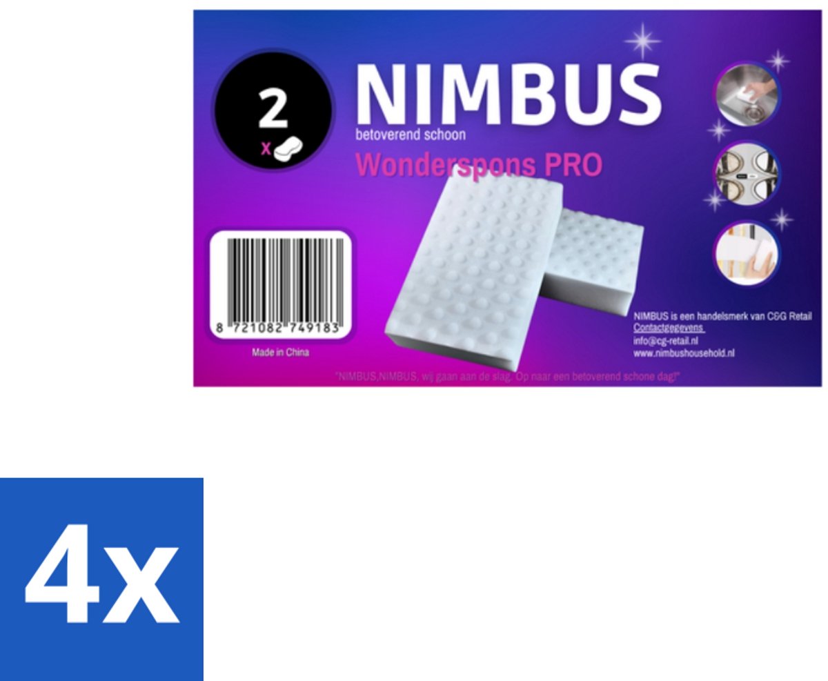 NIMBUS Wonderspons Pro Wit 2 stuks per verpakking - Voordeelverpakking - 4 stuks