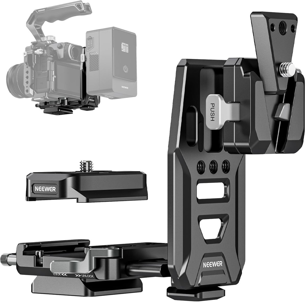 Elzusha - V-Mount Batterijplaat met NATO Rails