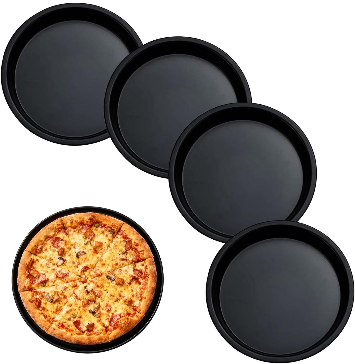 Elzusha - Set van 4 Mini Bakvormen voor Pizza en Taarten - 15 cm