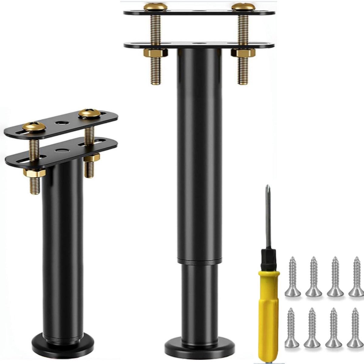 Elzusha - Zwarte Metalen Meubelpoten 18-32 cm, Set van 2