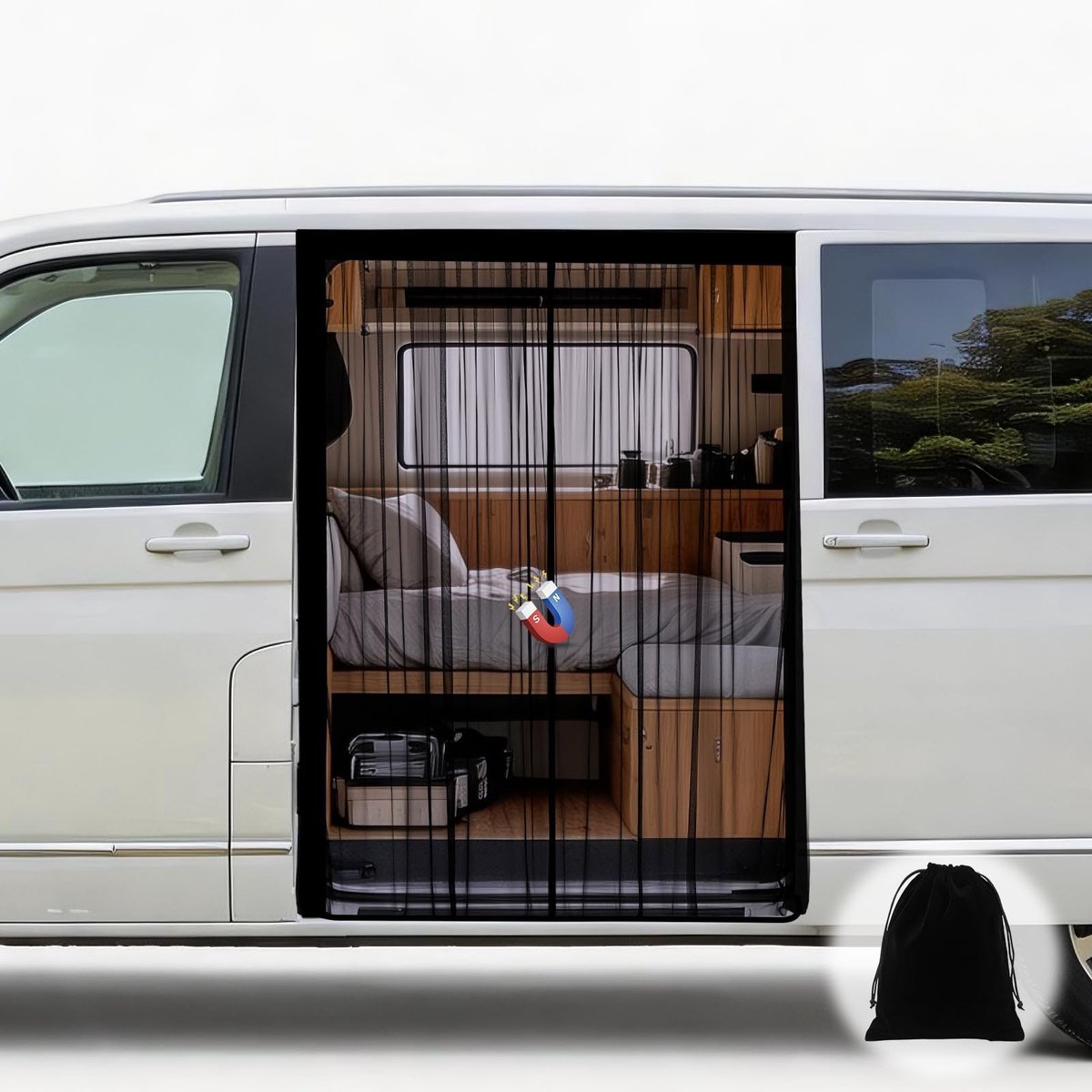 Elzusha - Magnetisch Insectennet voor Auto en Van, 150 x 110 cm