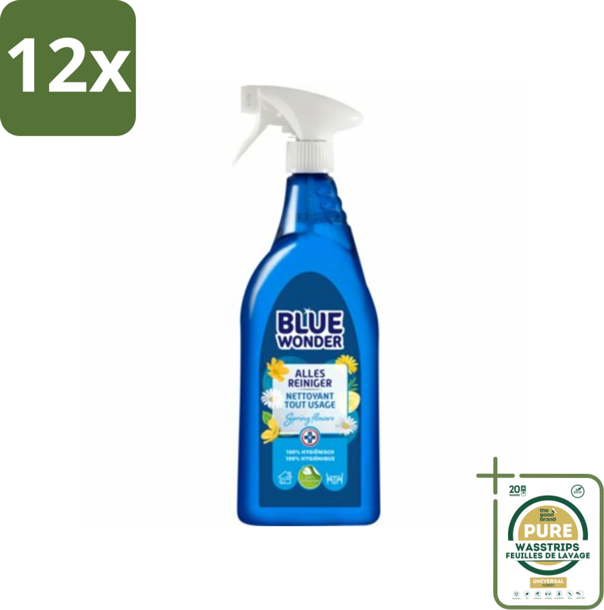Blue Wonder Allesreiniger Spray 750 ml - Voordeelverpakking - 12 stuks - Reinigingsmiddel - Allesreiniger spray
