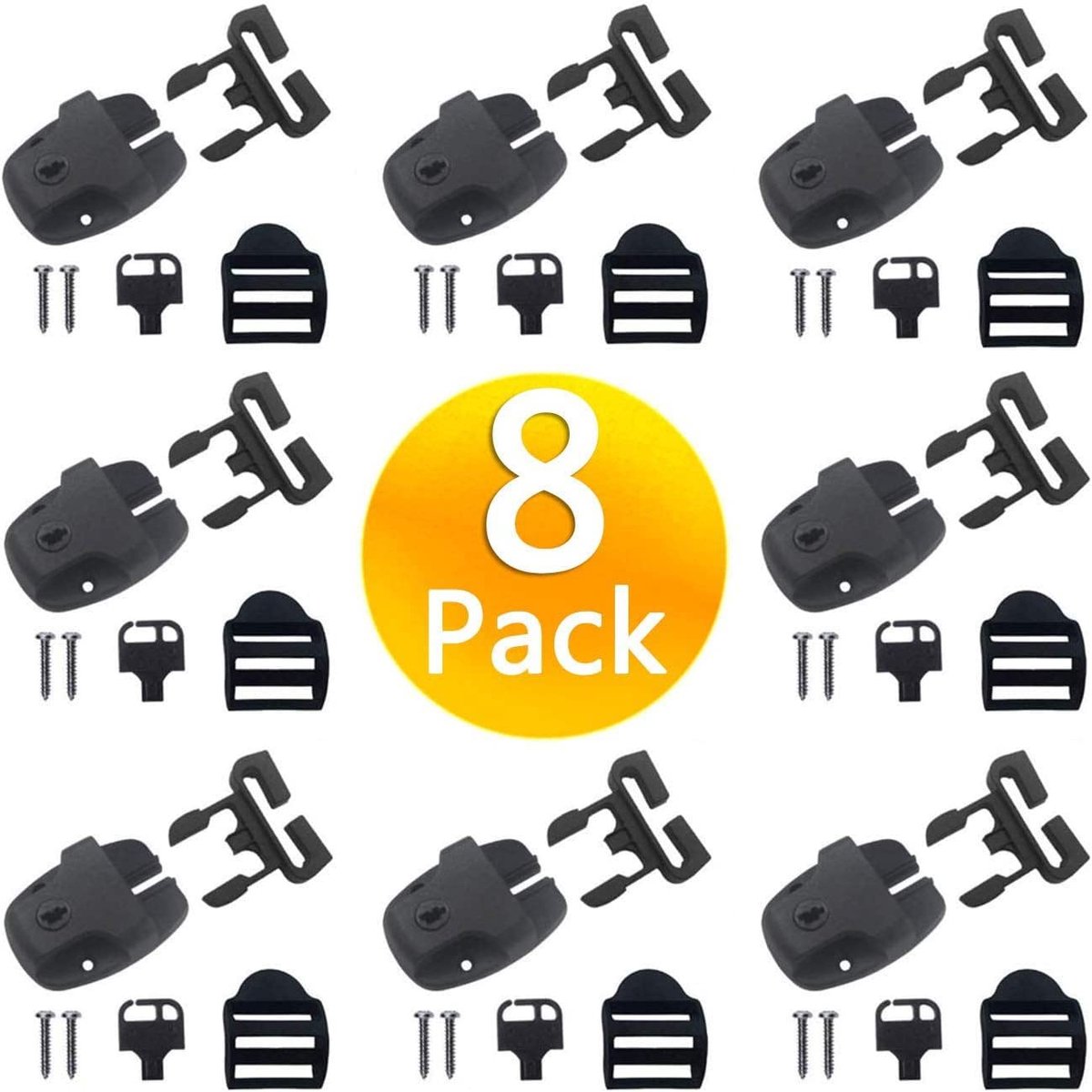 Elzusha - 8 Stuks Spa Hot Tub Cover Clips - Vervangingssluitingen met Sleutels