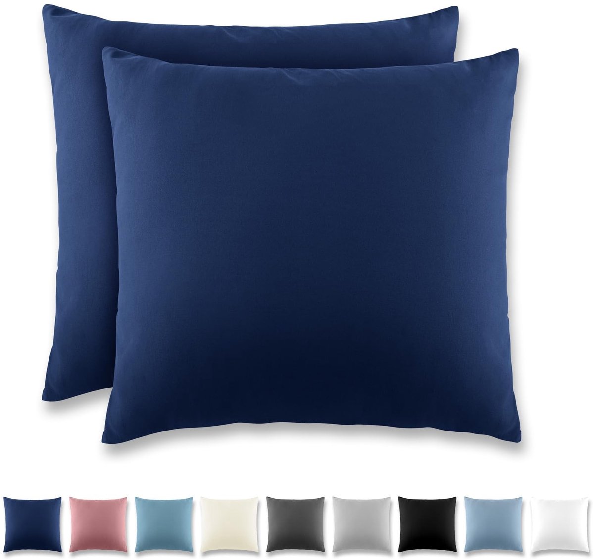 Elzusha - Set van 2 Wasbare Kussenhoezen met Rits, 80 x 80 cm