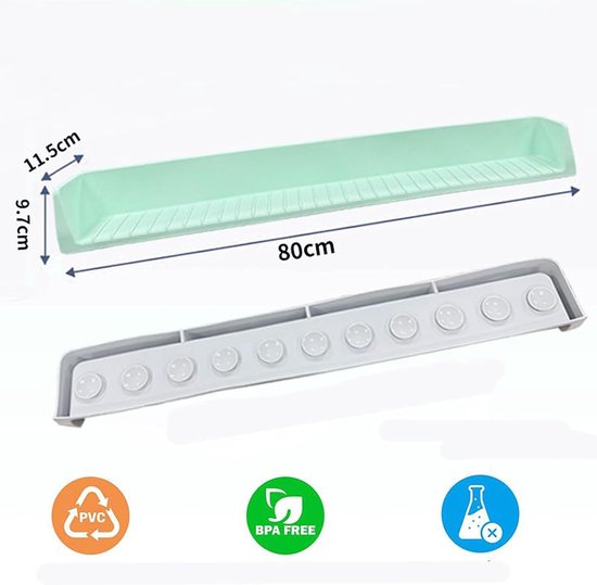 Badkuip Spatscherm - Bad Organizer - Badkamer Netjes - Geïntegreerde Opbergruimte - 80 x 11.5 cm - Groen — afbeelding 5