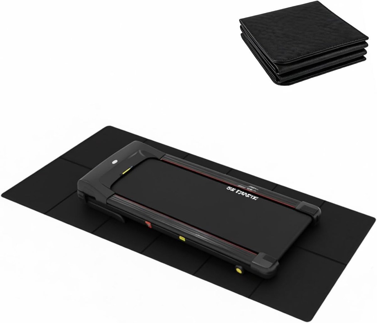 Vouwbare vloerbeschermmat voor fitnessapparatuur, 180 x 60 cm, geluidsisolatie, gym, loopband en oefenfiets, 6 mm dik