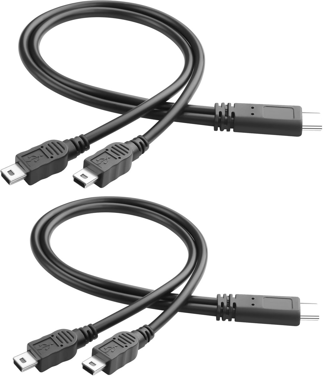 Elzusha - USB C naar Mini USB Oplaadkabel 2 in 1