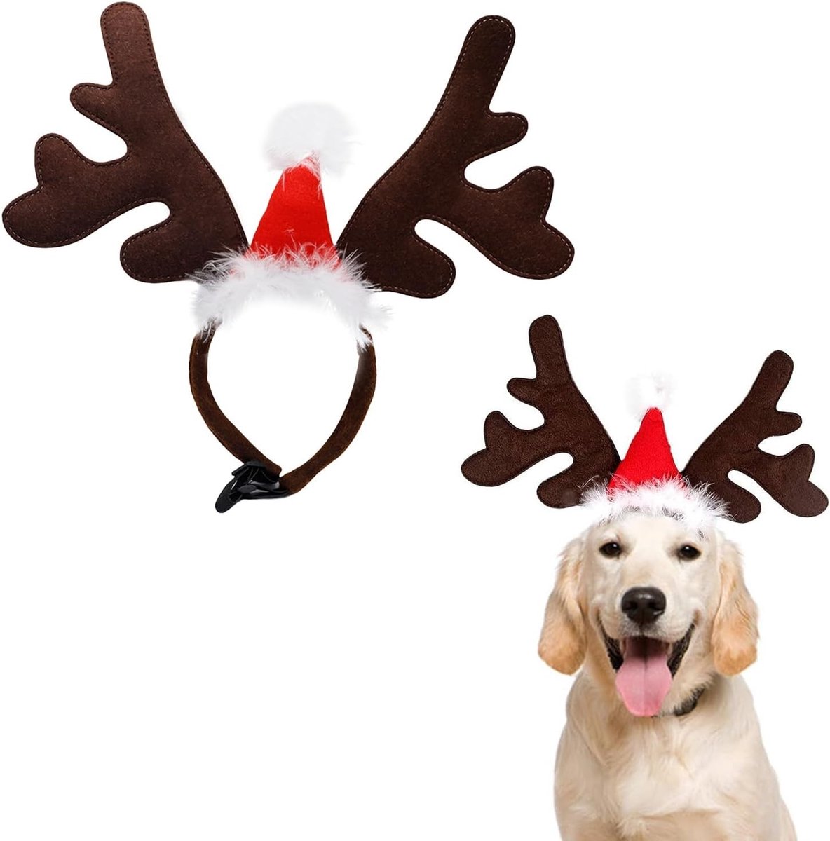 Puppy Hoorn Hoofdband voor Honden en Katten - Kerst Kostuum Accessoire voor Feestdagen en Huisdieren