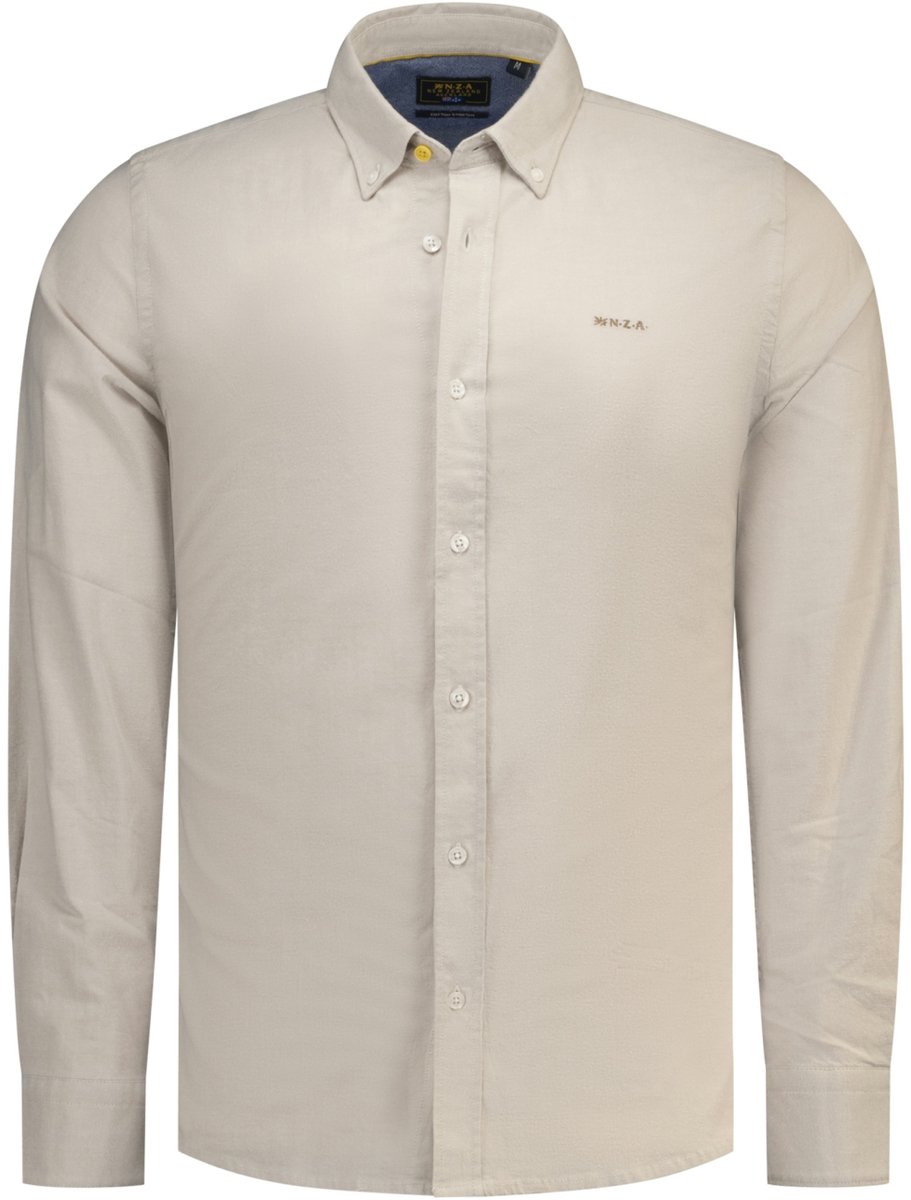 New Zealand Auckland Overhemd Shirt Long Sleeve 26hn500 1153 Tan Sand Mannen Maat - M