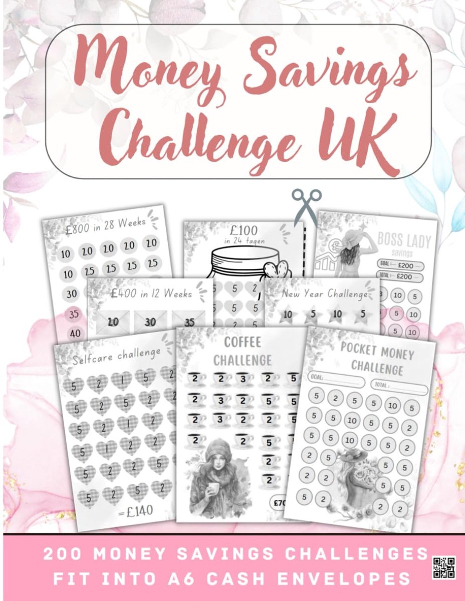 Money Savings Challenges UK: 200 Saving Challenge for low income - A6 Budget Inserts to Cut-out for Cash Stuffing - ShopVlot