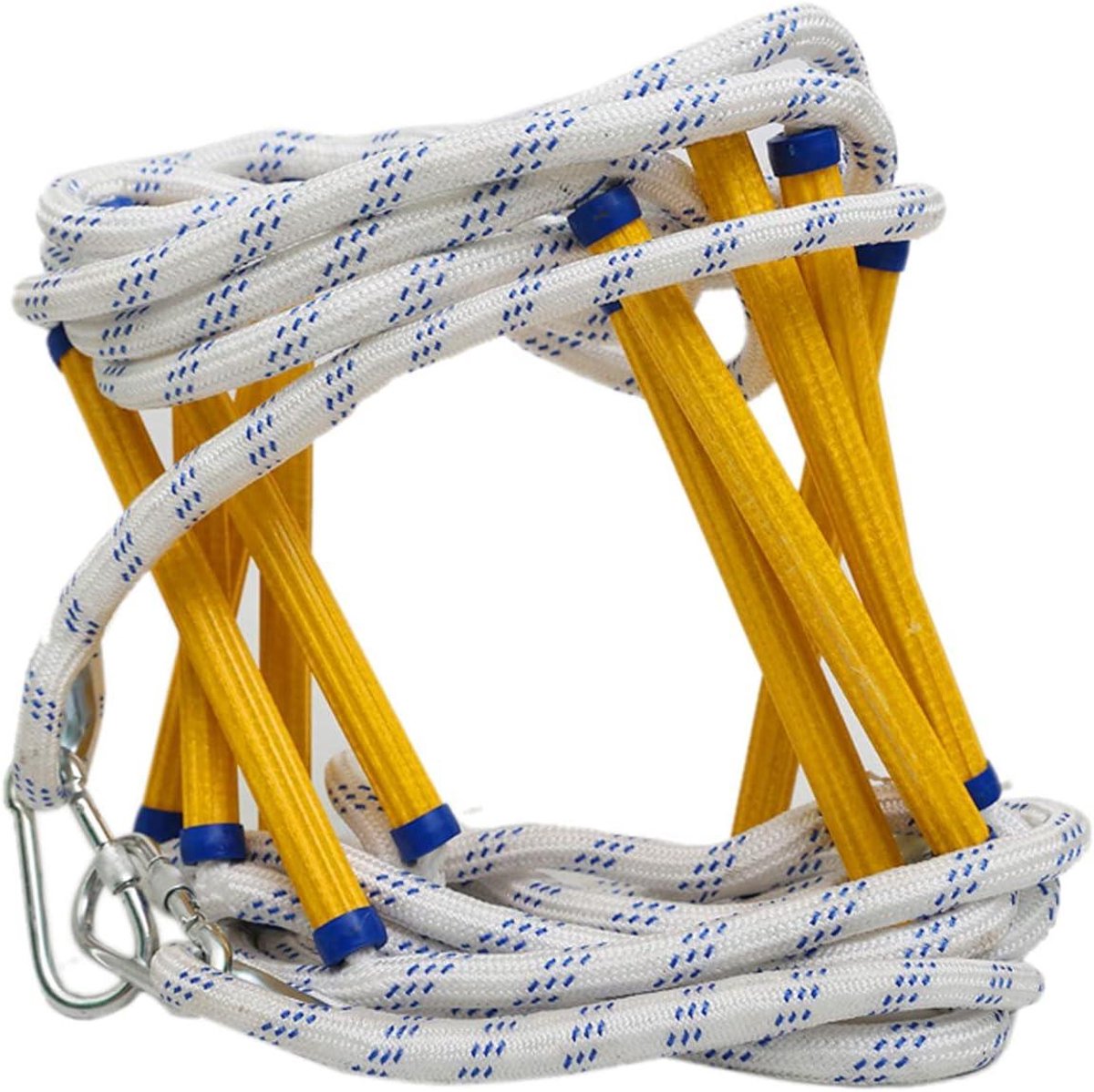 Reddingsladder - Veiligheidsladder Touwladder - Noodevacuatie Buiten - Vlamvertragend Materiaal - 10 Meter - Zwart