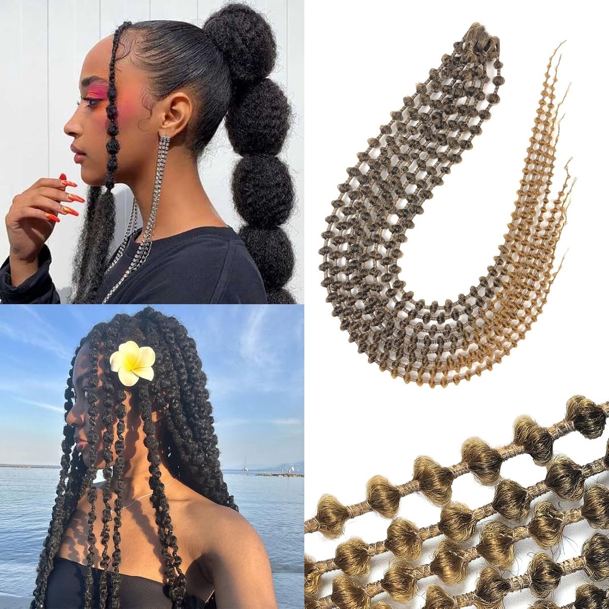 Krullende Dreadlocks Extensions met Kleine Bubbels - Natuurlijke Zachte Locs voor Vrouwen, 10 Strengen van 24 Inch voor Een Speelse Look