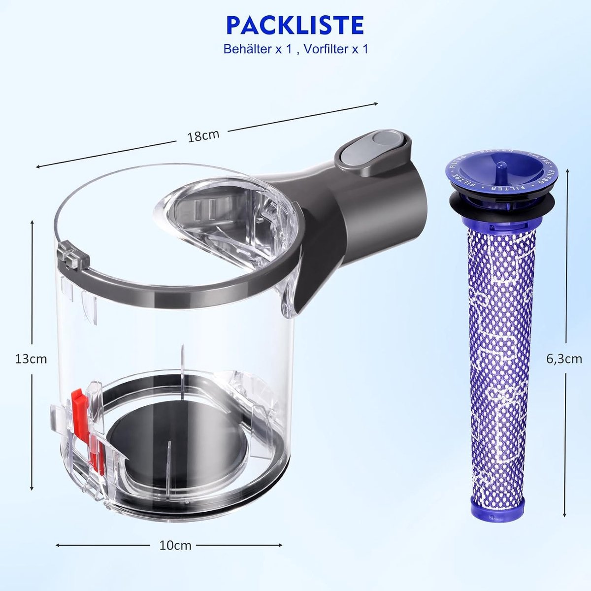 Stofcontainer voor Dyson V6 DC58 DC59 DC62 DC74 stofzuiger - Vervangend accessoire, duurzaam en lichtgewicht