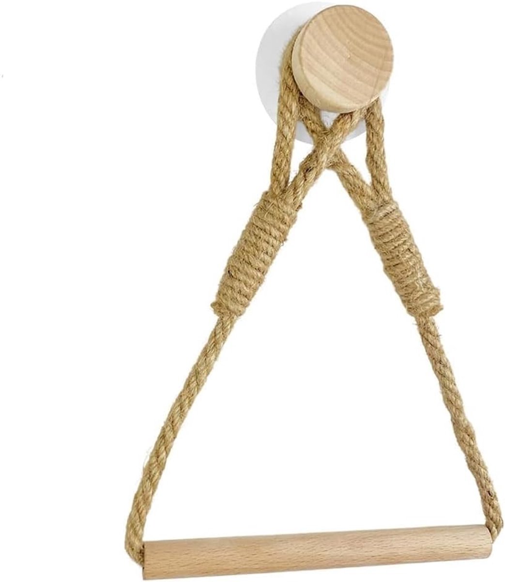 Houten wandbeugel voor toiletpapier, stijlvolle en praktische houder voor badkamer en toilet