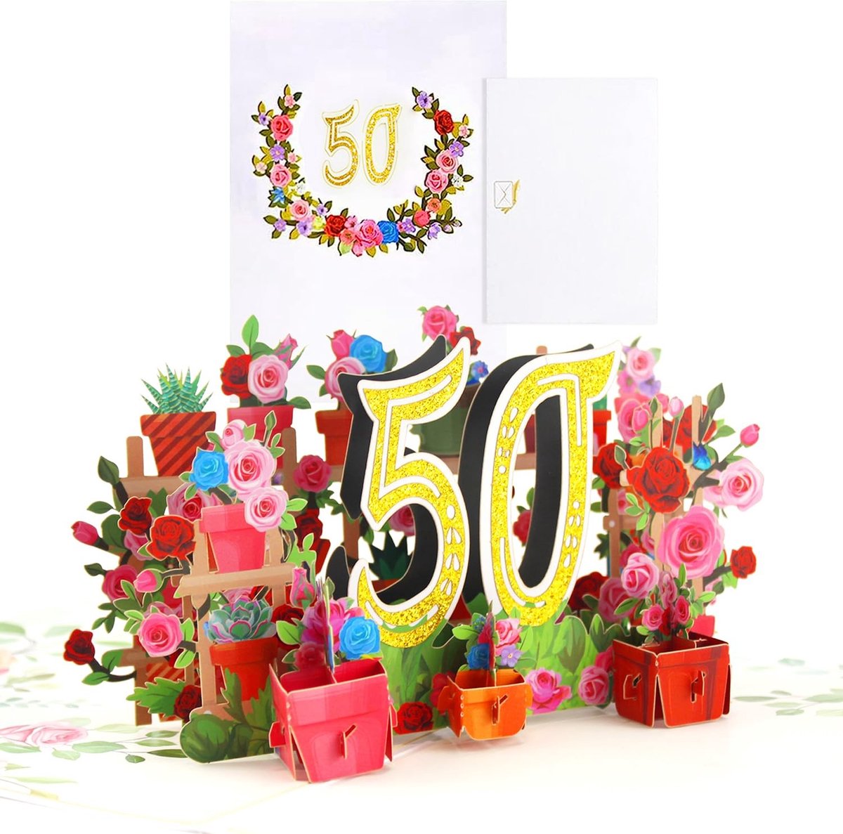 Elzusha - 3D Pop-Up Verjaardagskaart voor 50ste Verjaardag