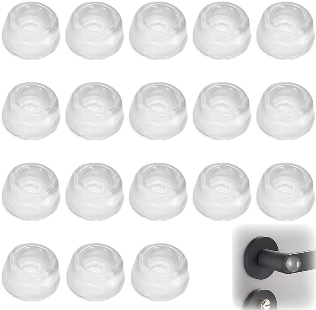 Elzusha - Set van 18 Transparante Rubber Buffers voor Meubels