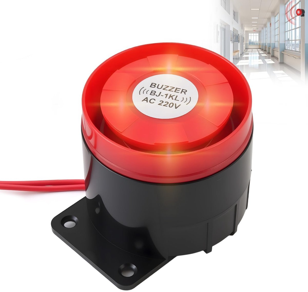 Elzusha - Waterdichte 220V Sirene Alarm met Stroboscoop