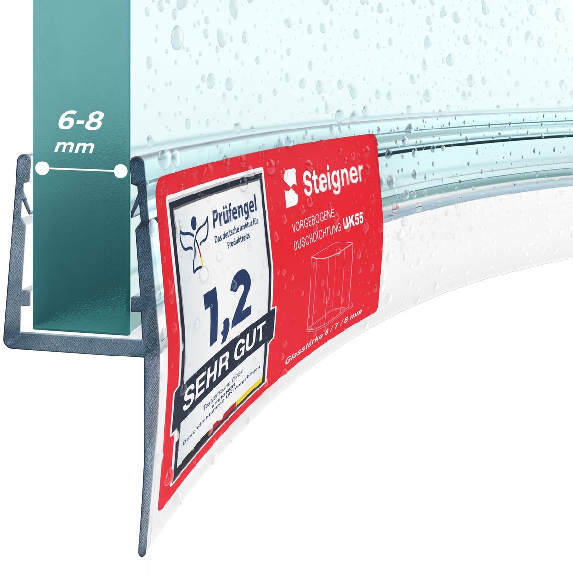 Elzusha - Douche Strip 60 cm, Vervangingsrubber voor Ronde Douches