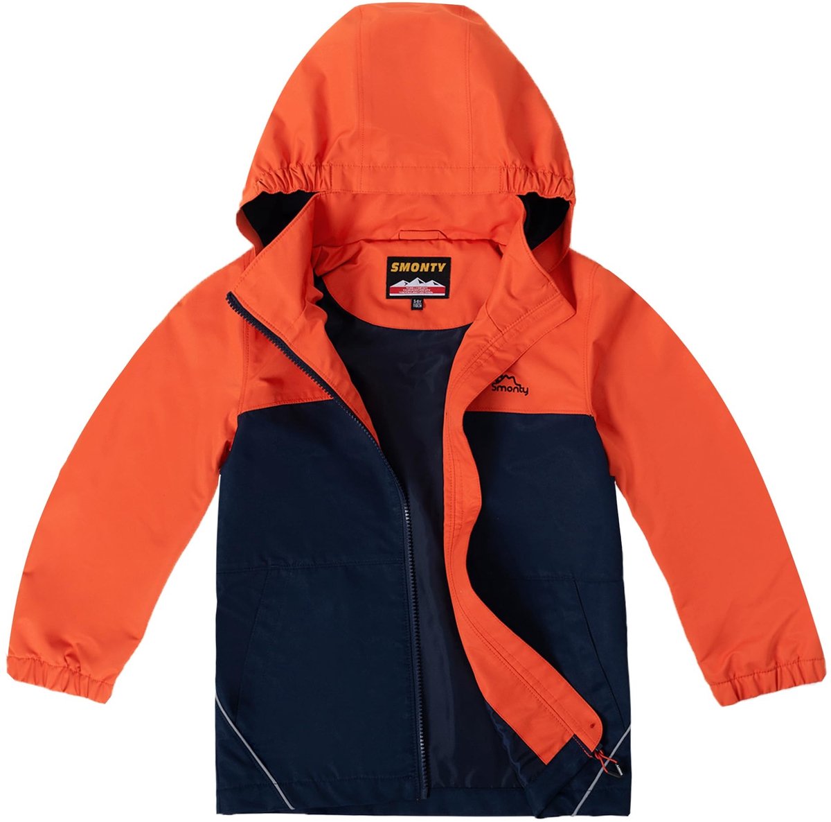 Elzusha - Waterdichte Kinderjas - Winddicht en ademend - Spicy Oranje/Zwart