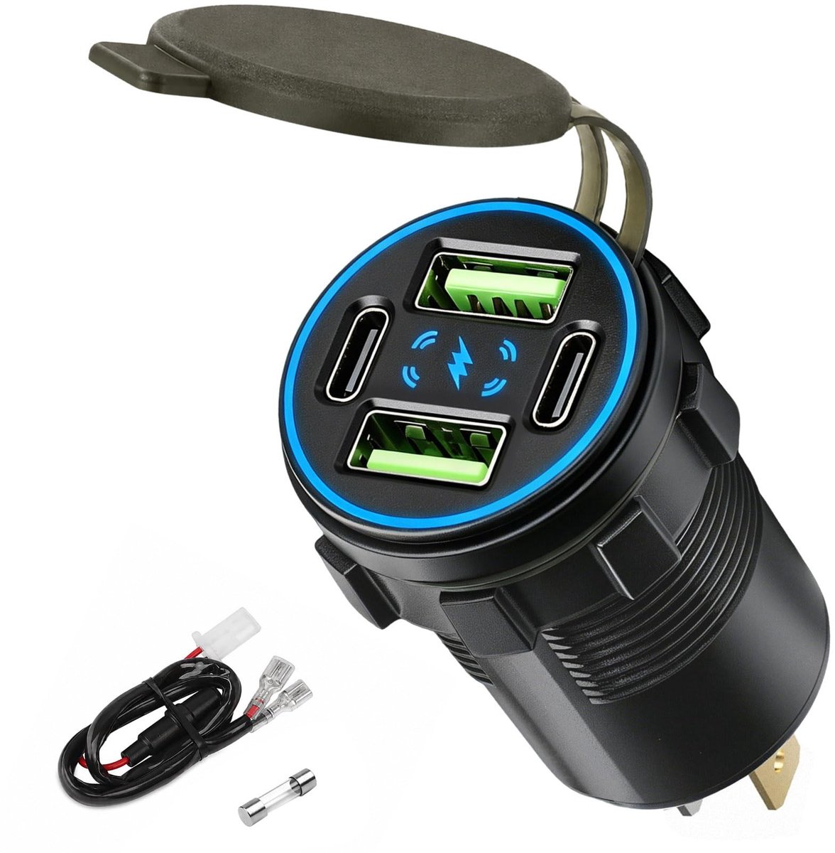 Elzusha - 132W USB Oplaadstation met 4 Poorten voor 12V Voertuigen