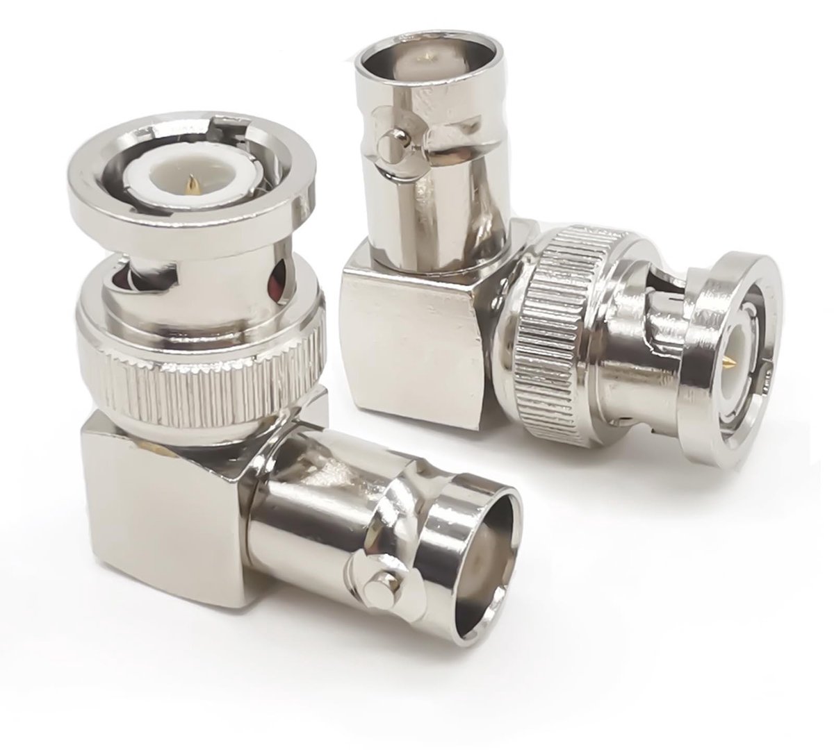 Elzusha - 2 Stuks BNC Hoekadapters voor Coaxkabels en Beveiligingscamera's