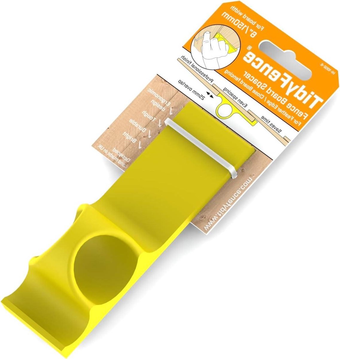 Hek Afstandhouder - Hekbouw Tool - Hekken Bouwen - Ergonomisch Design - Voor 150mm Plank - Felgeel