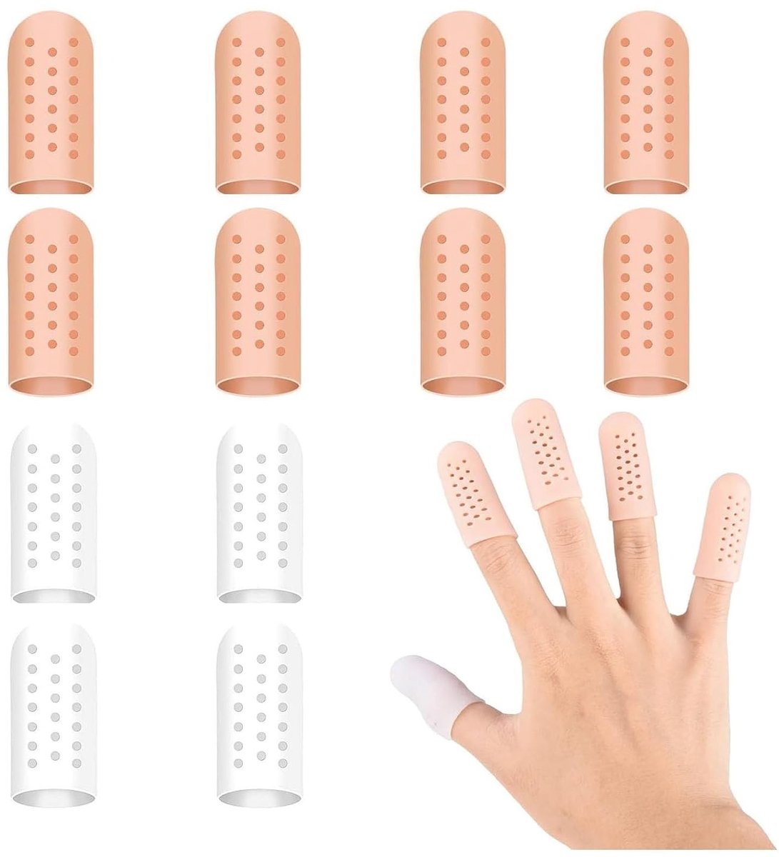 Zachte Siliconen Teenbeschermers, 20 Stuks, Wrijvingvrije Bescherming voor Wonden, Eelt en Voeteczeem
