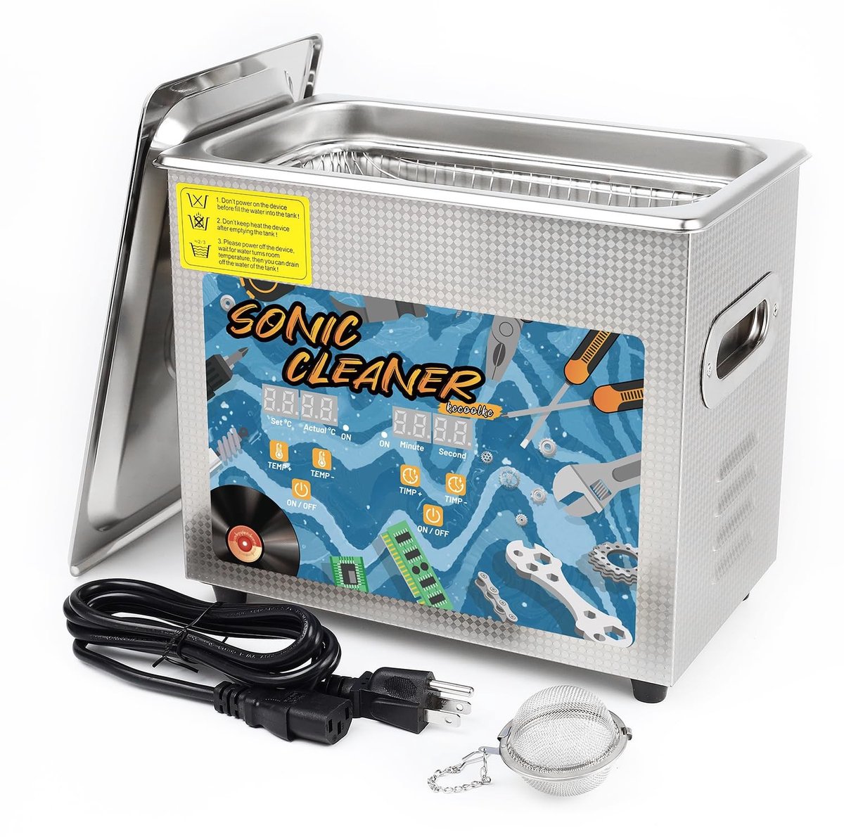 Elzusha - Ultrasonic Cleaner 600ml voor Juwelen en Brillen met Digitale Timer
