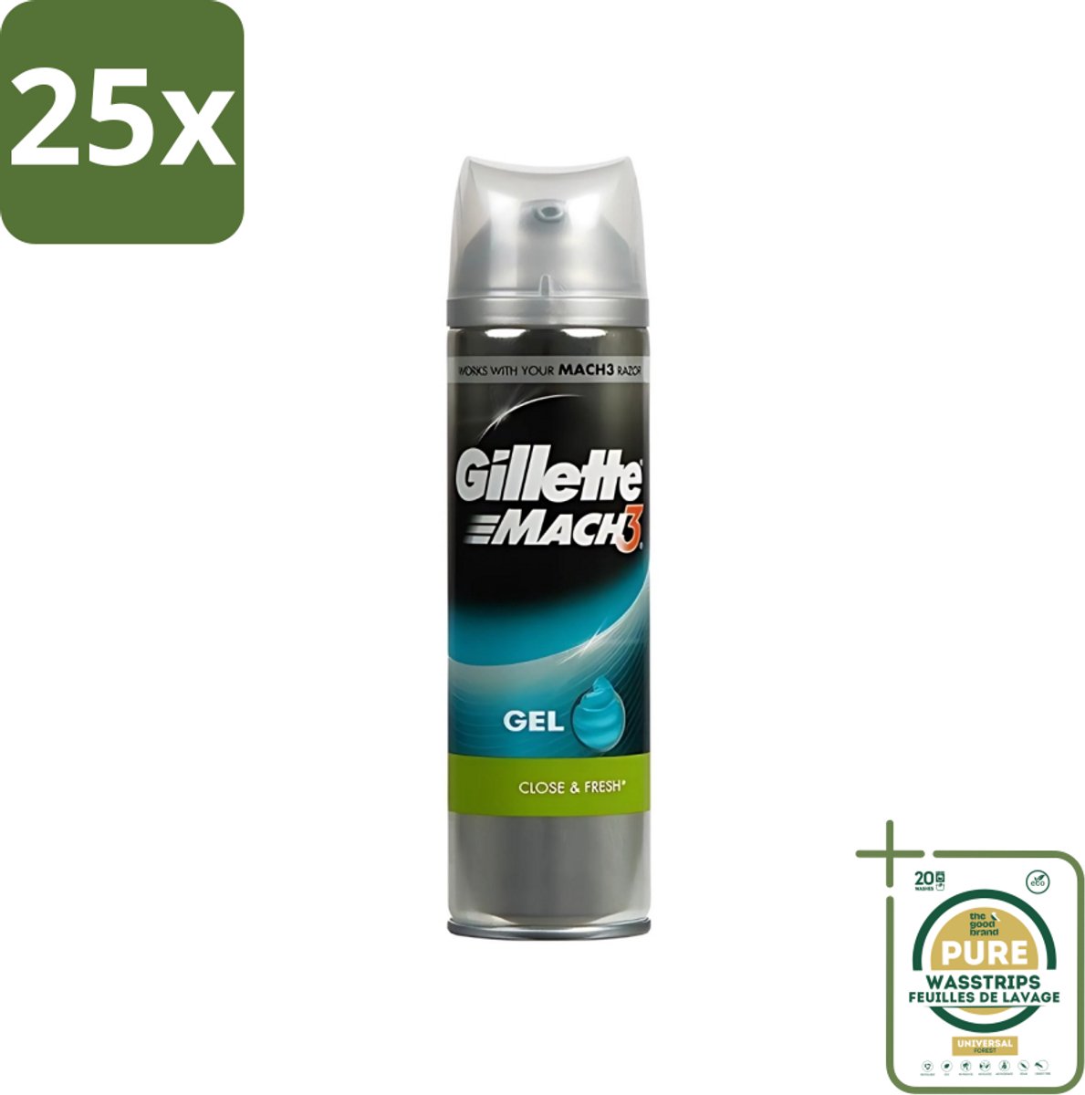 25 x Gillette - Mach3 - Scheergel - Complete Defense Extra Comfort - Verzorgend - 200 ml - Grootverpakking - Scheergel - Complete Defense - Extra Comfort - Huid Verzorging - Gevoelige Huid