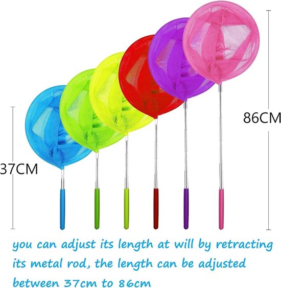 Telescopisch Net - Vangnet Inklapbaar - Insecten Vangen - Uitschuifbare Steel - 85 cm Lengte - Multicolor — afbeelding 2
